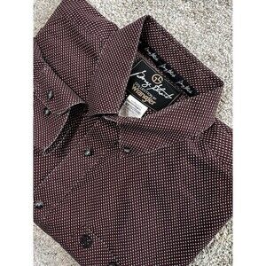 Wrangler George Strait Collection Shirt Mens Burgundy/Black XXL Cowboy Western